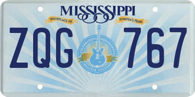 MS license plate ZQG767