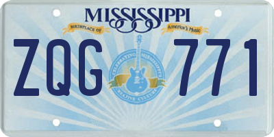 MS license plate ZQG771