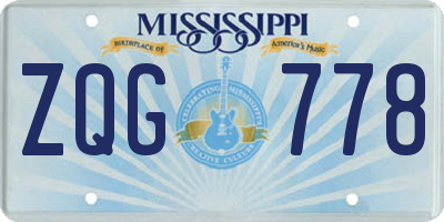 MS license plate ZQG778