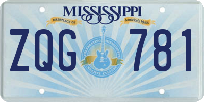 MS license plate ZQG781