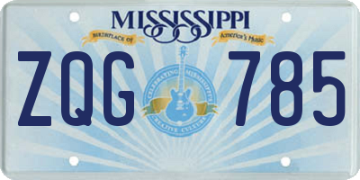 MS license plate ZQG785
