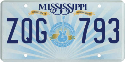 MS license plate ZQG793