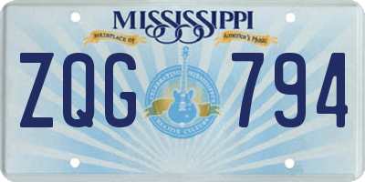 MS license plate ZQG794