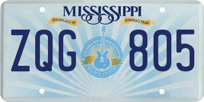 MS license plate ZQG805