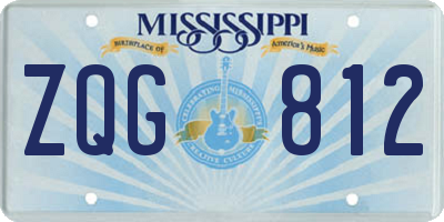 MS license plate ZQG812