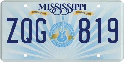 MS license plate ZQG819