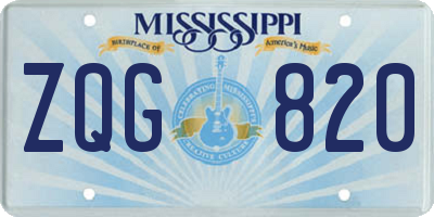 MS license plate ZQG820