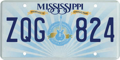 MS license plate ZQG824