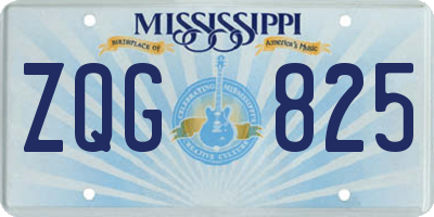 MS license plate ZQG825
