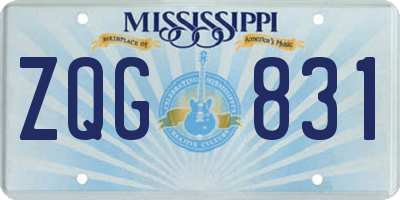 MS license plate ZQG831