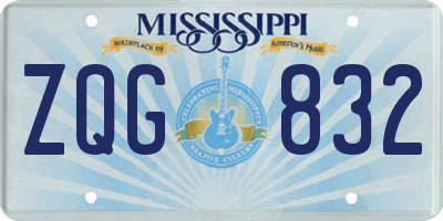 MS license plate ZQG832