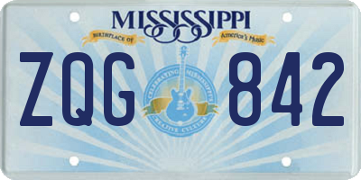 MS license plate ZQG842