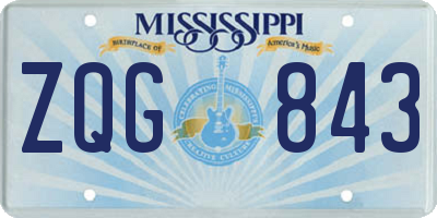 MS license plate ZQG843