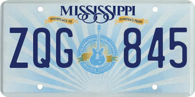 MS license plate ZQG845
