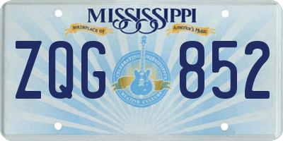 MS license plate ZQG852