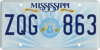 MS license plate ZQG863