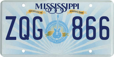 MS license plate ZQG866