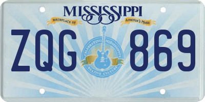 MS license plate ZQG869
