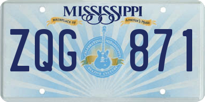 MS license plate ZQG871