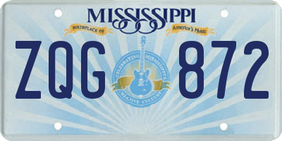 MS license plate ZQG872