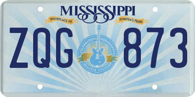 MS license plate ZQG873