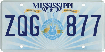MS license plate ZQG877
