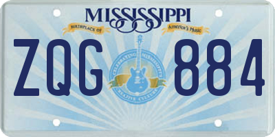 MS license plate ZQG884