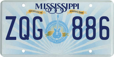 MS license plate ZQG886