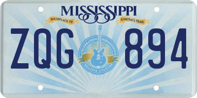 MS license plate ZQG894