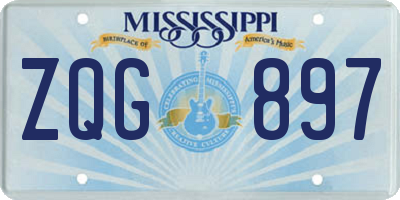 MS license plate ZQG897