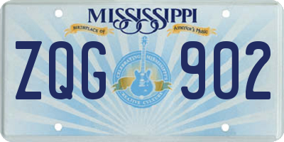 MS license plate ZQG902