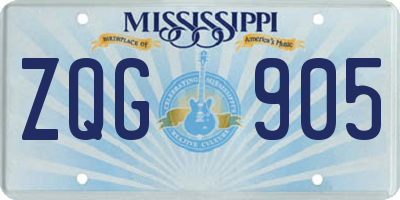 MS license plate ZQG905
