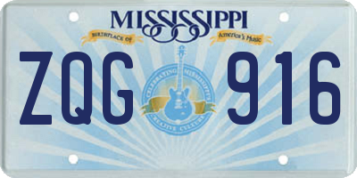 MS license plate ZQG916