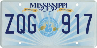 MS license plate ZQG917