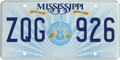 MS license plate ZQG926