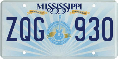 MS license plate ZQG930