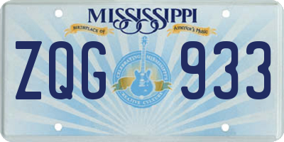 MS license plate ZQG933