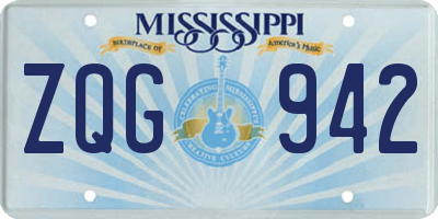 MS license plate ZQG942