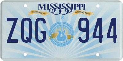 MS license plate ZQG944