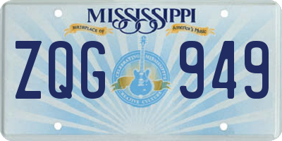 MS license plate ZQG949