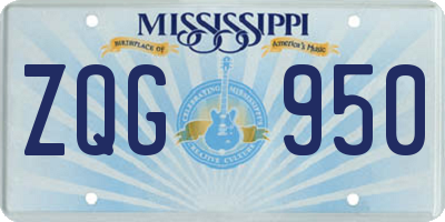 MS license plate ZQG950