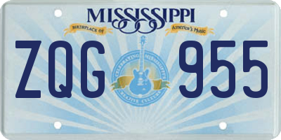 MS license plate ZQG955