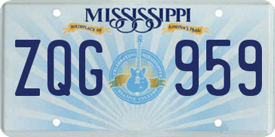 MS license plate ZQG959