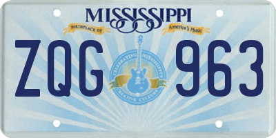 MS license plate ZQG963