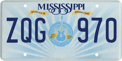 MS license plate ZQG970