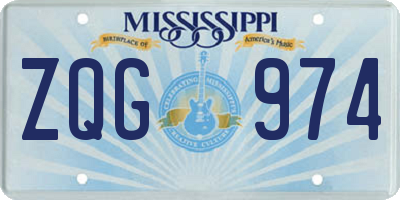 MS license plate ZQG974