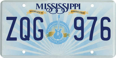 MS license plate ZQG976