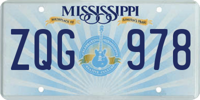 MS license plate ZQG978