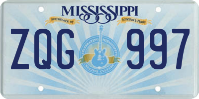 MS license plate ZQG997