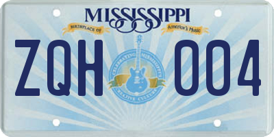 MS license plate ZQH004
